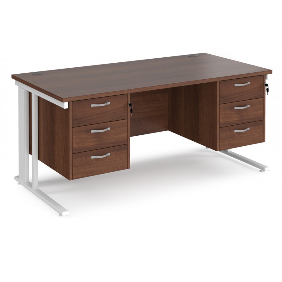 Maestro Cable Managed Desk with Twin Three Drawer Pedestals